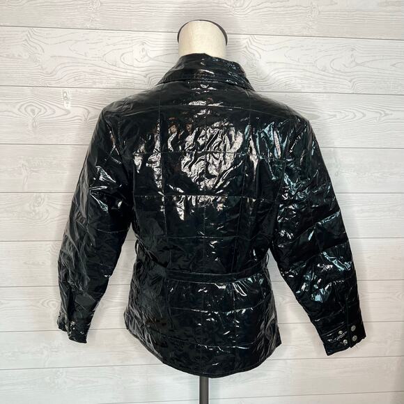 Vintage 90s Pepe Jeans London PVC quilted jacket Size large - Picture 3 of 9